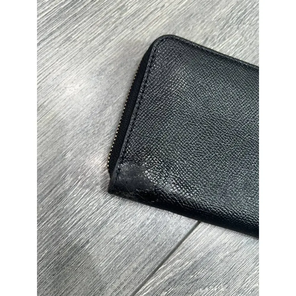 Coach Zip Around Wallet Black Crossgrain classic zip up Leather B000764